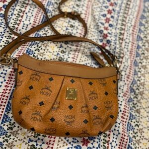 MCM Tan and Black Crossbody Bag